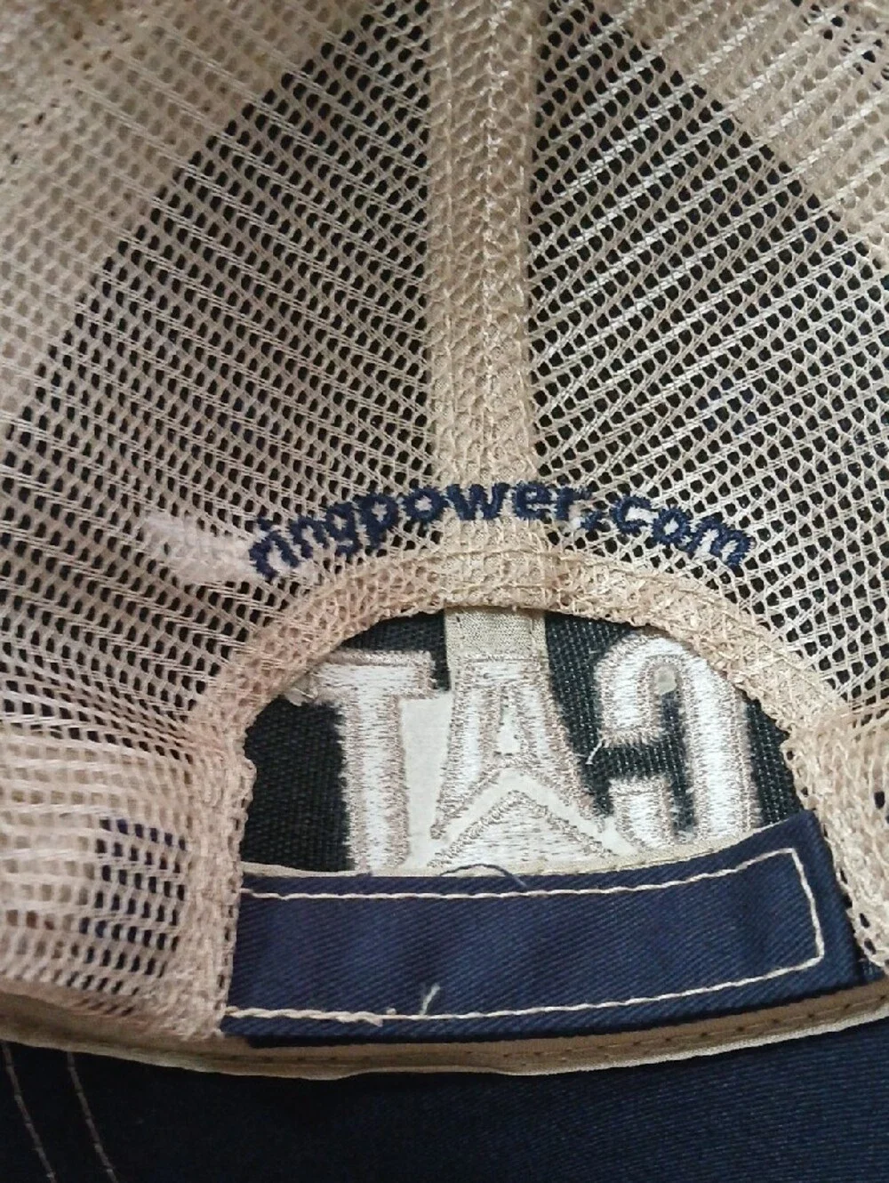 CAT Navy and Beige Mesh Cap